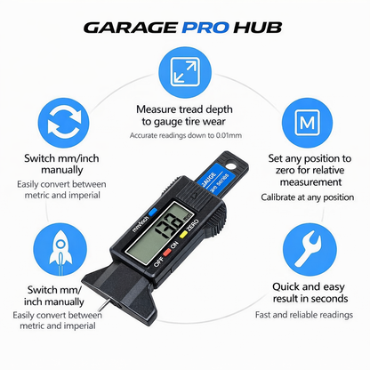 Garage Pro Hub™ Tyre Tread Depth Gauge