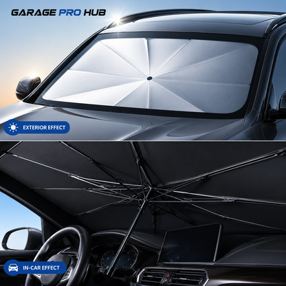 Garage Pro Hub Foldable UV Reflective Car Sunshade Umbrella